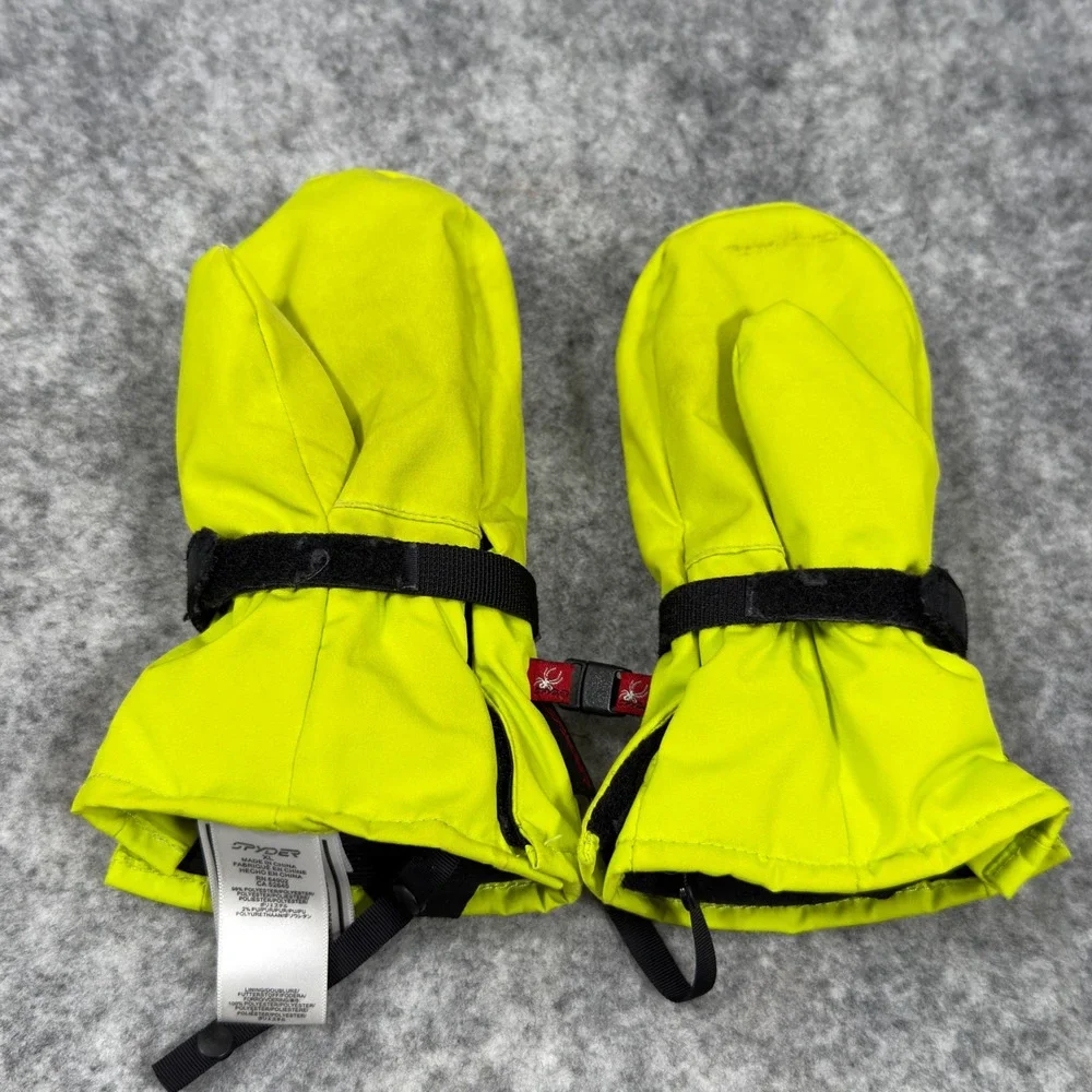 Spyder Dry Waterproof Mittens Neon Yellow Lime Green Size XL Kids Ski Snow